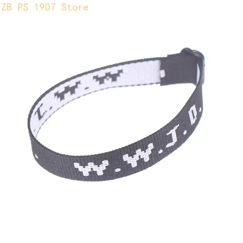4x Novelty WWJD Webbing Bracelets Woven Wristband Religious Christian WWJD Bracelet What Would Jesus Do Jewelry 55KA