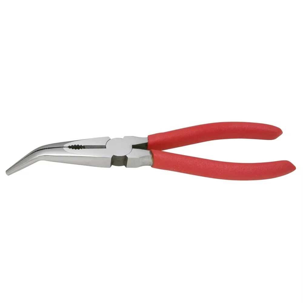 

Long Nose Pliers 45° Angled Half-Round Design L. 165mm Steel Construction for Cutting Portable Plastic Handle for DIY Fishing