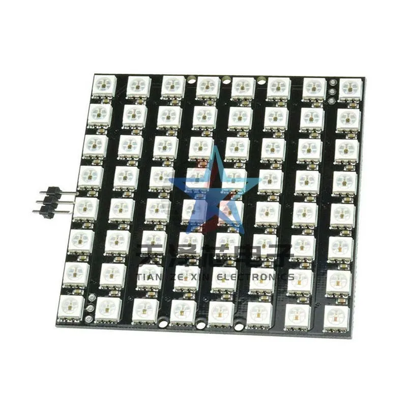 64-Bit Ws2812b 8*8 Xrgb 5050 Led Module Ws 2812S Pixelscherm