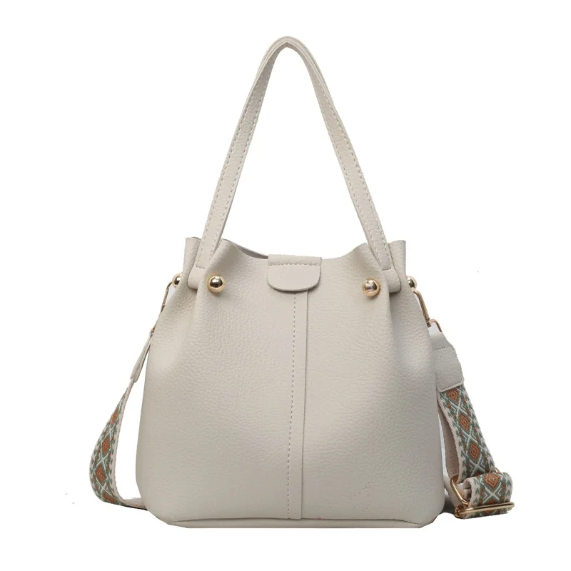 Women's Large Capacity Vegan Leather Bucket Bag Top Handle Convertible Crossbody Shoulder Daily Commute
