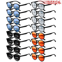 16 PCS Fashion Vintage Unisex Rotundity Sunglasses Men Women Fishing Driving Man Luxury Brand Designer Sun Glasses UV400 Eyewear