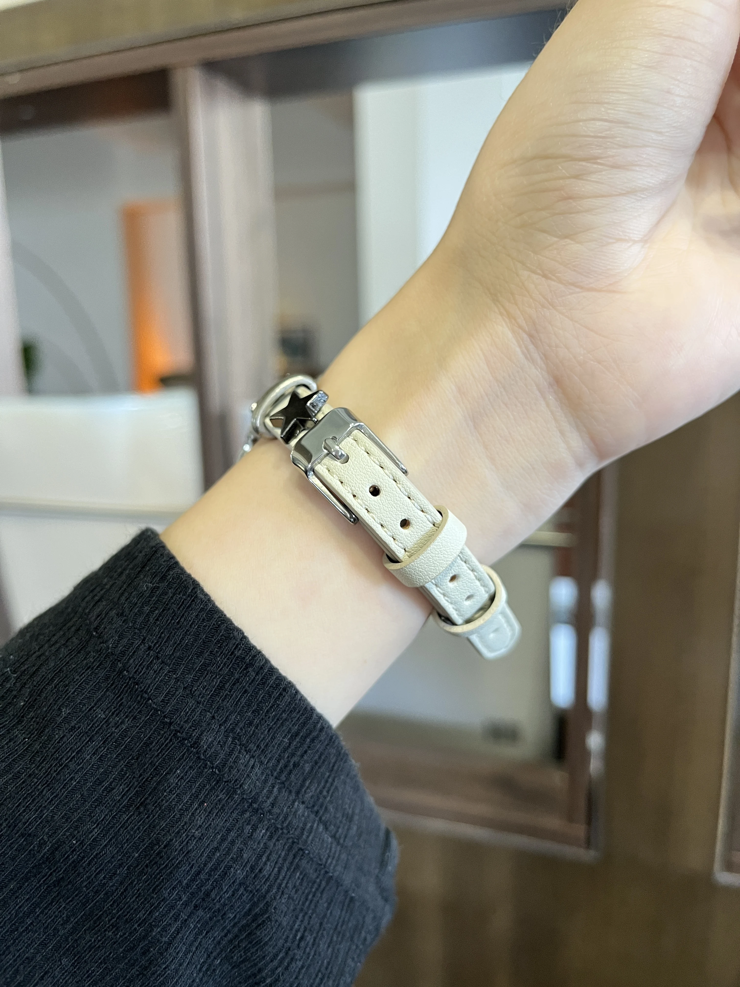 حلقة جلدية نجمة لساعة أبل الفرقة النساء الترا 10/9/8/7/6/5/4/3/2/1 SE 38 مللي متر 40 مللي متر 41 مللي متر 42 مللي متر 44 مللي متر 45 مللي متر 46 مللي متر