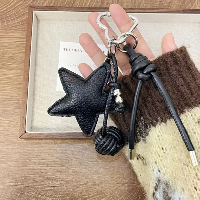Multicolor Luxury Keychain Bag pu Leather Five-Pointed Star Keychain Valentine's Day High-End Bag Pendant Charm Gift