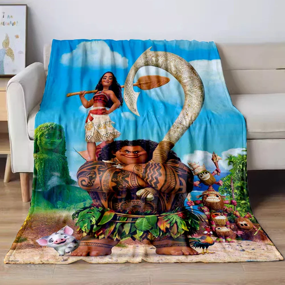 Disney Cartoon Moana Nap Blanket Soft HD King Size Fluffy Flannel Plush Picnic Blanket Throw Sofa Bedroom Camping Kids Baby Gift