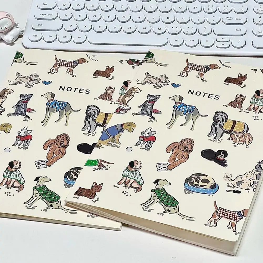 Caderno de desenhos animados de folhas soltas, Planejador Premium A5, Páginas grossas, Bonito, Design Puppy, Escrita suave, Notebooks