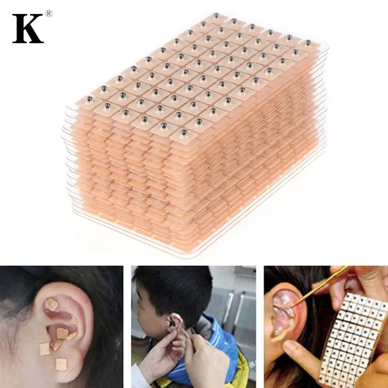 600/1200pc Magnetic Beads Therapy Auricular Ear Auriculotherapy Acupuncture Therapy Ear Vaccaria Seeds Stickers Weight Loss Slim