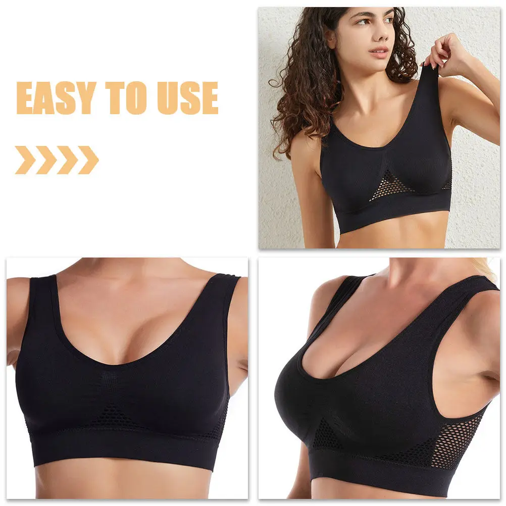 Wirefree Sports Bra Women Size S Breathable Yoga Running Fitness Bra Comfortable Soft Texture Sweat Absorption