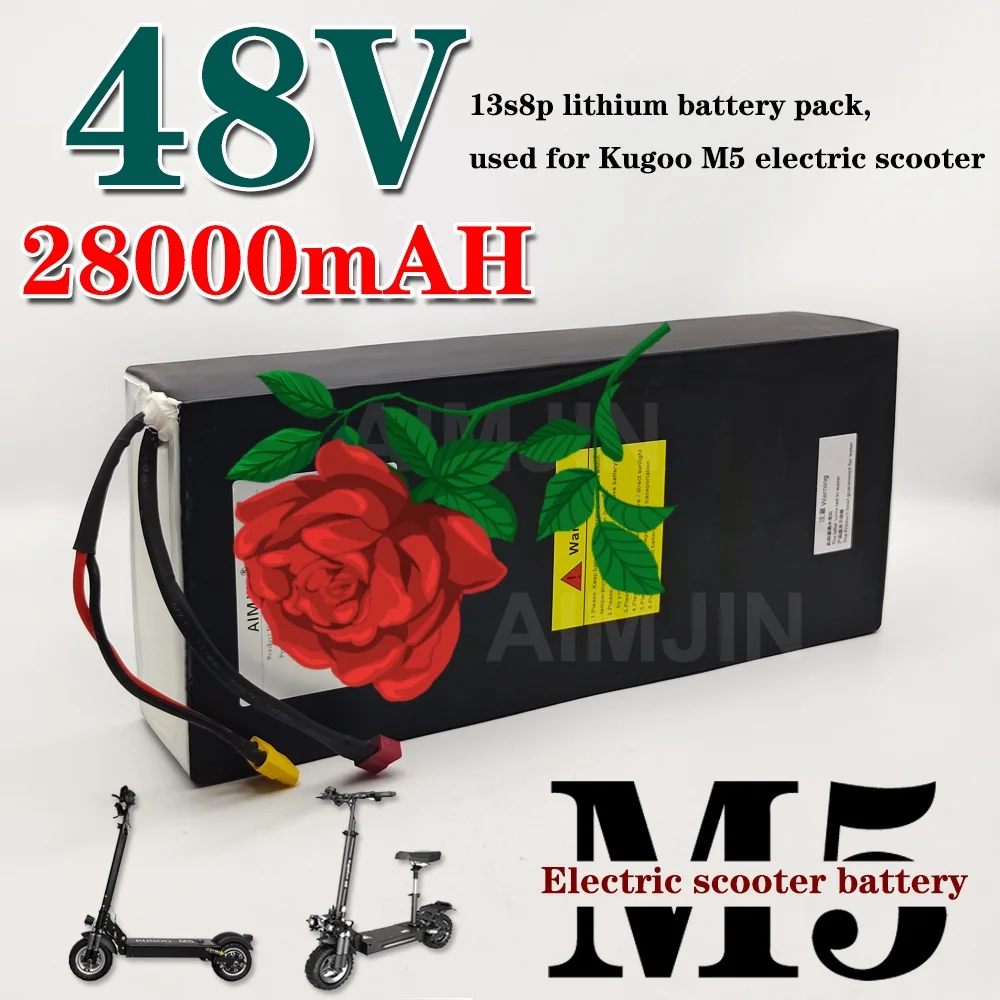 

28000mAH for Kugoo 18650 28Ah 1344wh Lithium 13S8P battery pack 48V Battery M5 Rechargeable Scooter/Bicycle Powerful Motor