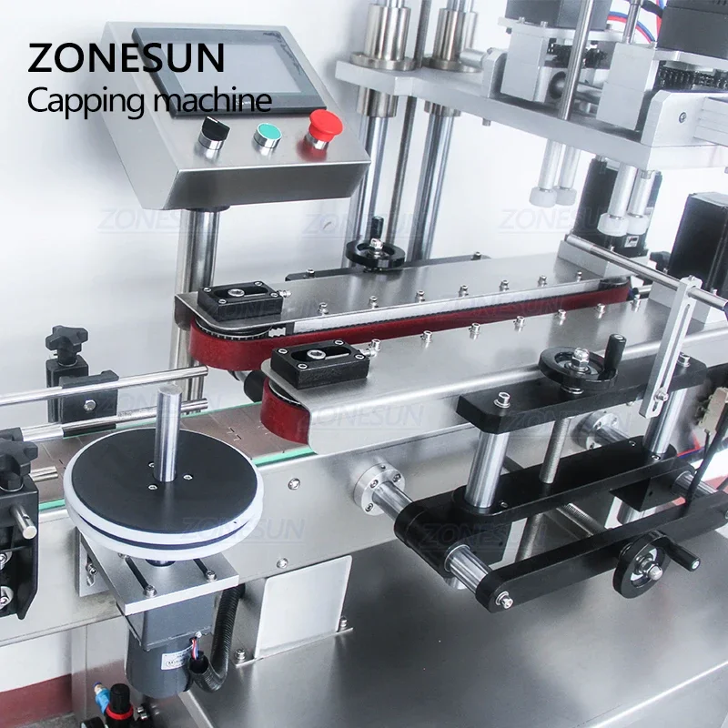 ZONESUN-máquina tampando automática do frasco, bonde, plástico, vidro, cristal, champô, cosmético, loção, mel, ZS-XG440