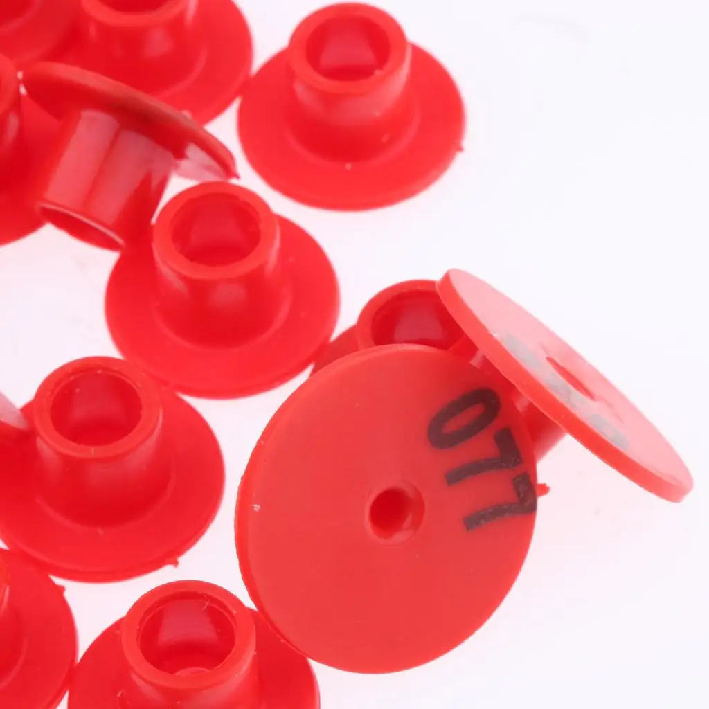 Orange Ear Tag for Livestock Numbered Plastic Animal Identifier Cattle Sheep Swine for Cows Veterinary Accessories