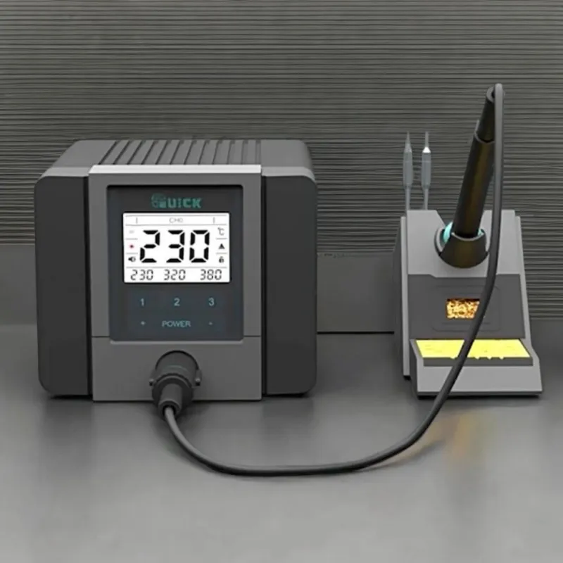 QUICK TS1200A Digital Display Soldering Station with One Soldering Tip for iPhone Samsung Motherboard Soldering Repair