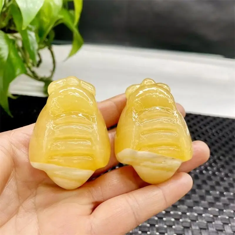 

Natural Orange Calcite Animal Bee Carving Crystal Used To Decorate A House Or As A Christmas Present For The Children Gift 1PCS