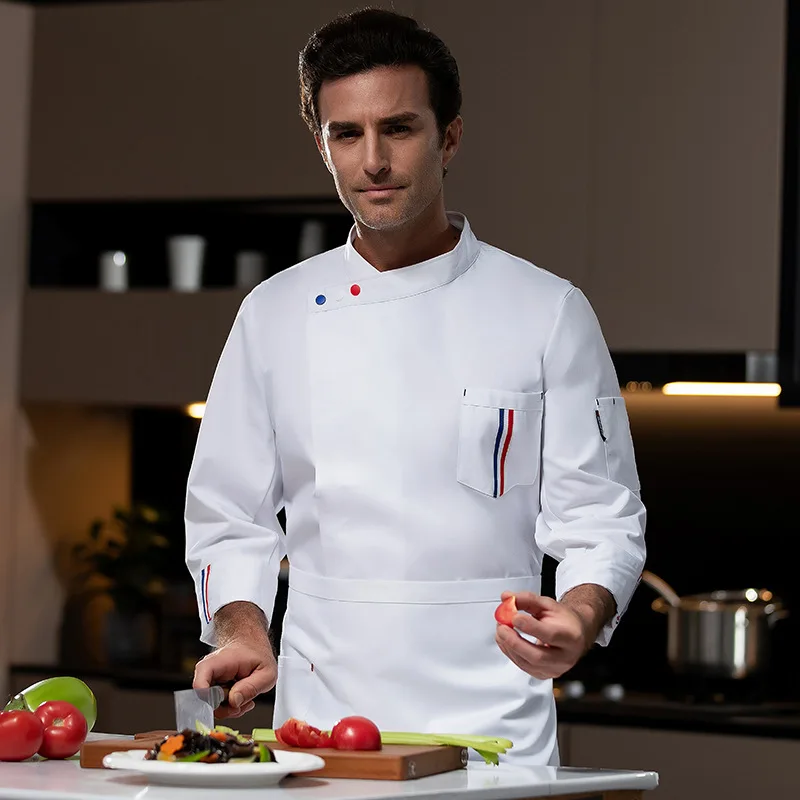 Uniforme de Chef de Restaurant occidental, tenue d'automne et d'hiver, restauration, hôtel, cantine, boulanger, magasin de gâteaux, vêtements de travail à manches longues