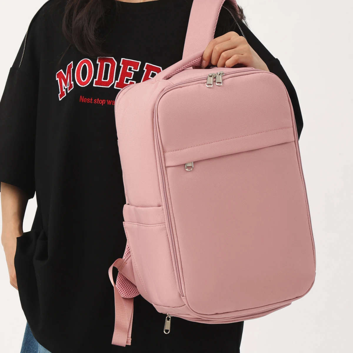 

Business Backpack Ladies 2025 New Simple Canvas Travel Backpack Large-Capacity Computer Bag College Student School Bag