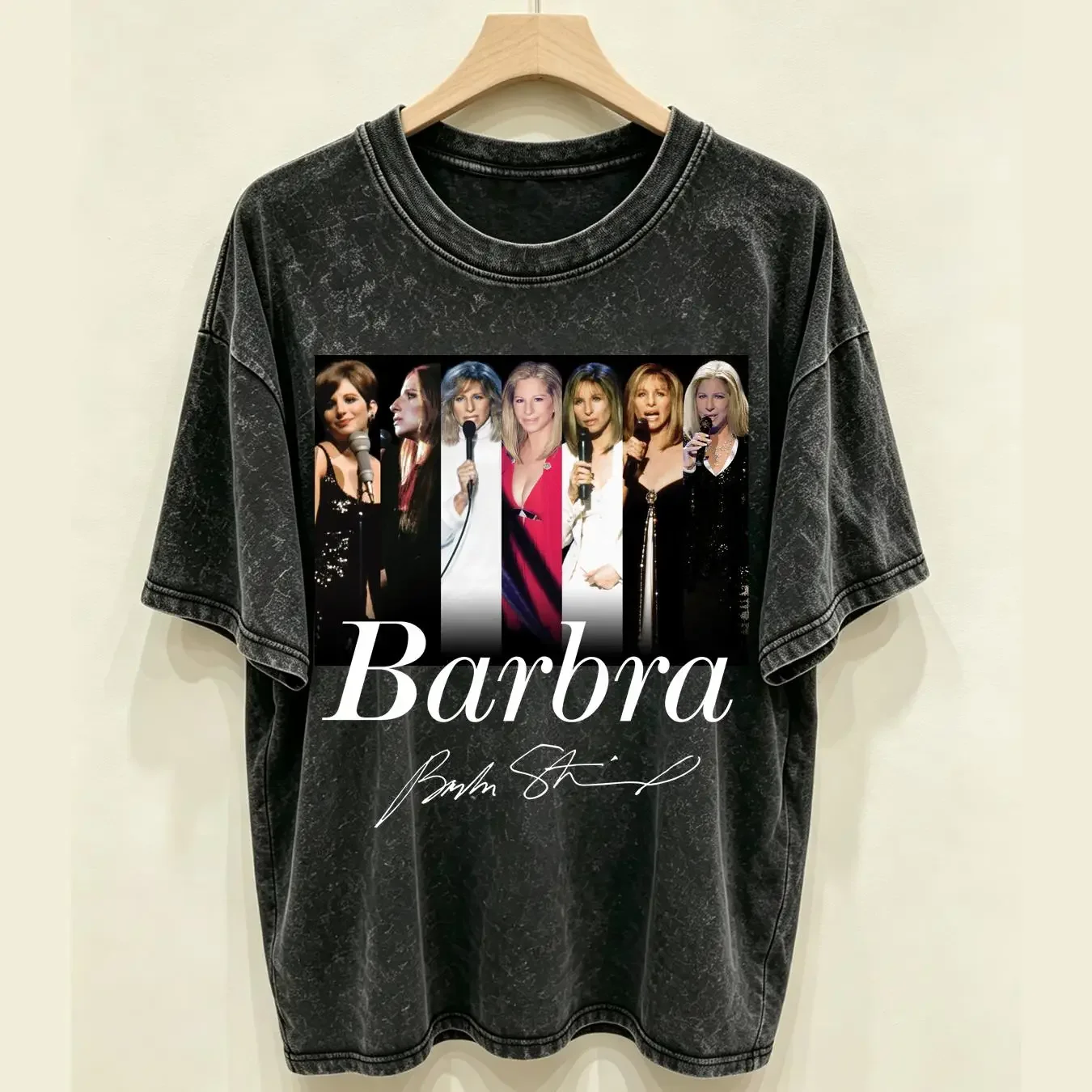washed T Shirt New Barbra Streisand Singer For Fans Men All Size 1NG190 vintage Washed graphic Casual Unisex Breathable