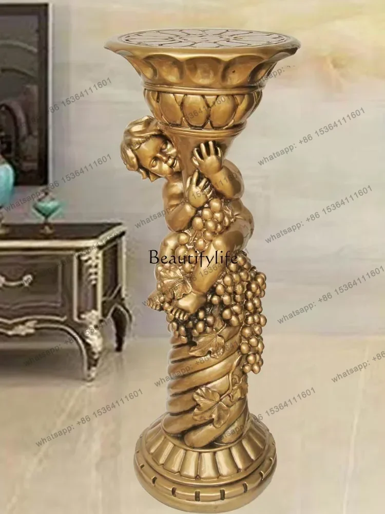 xx4 Living room European flower pot rack Roman column pastoral American dill storage balcony telephone rack