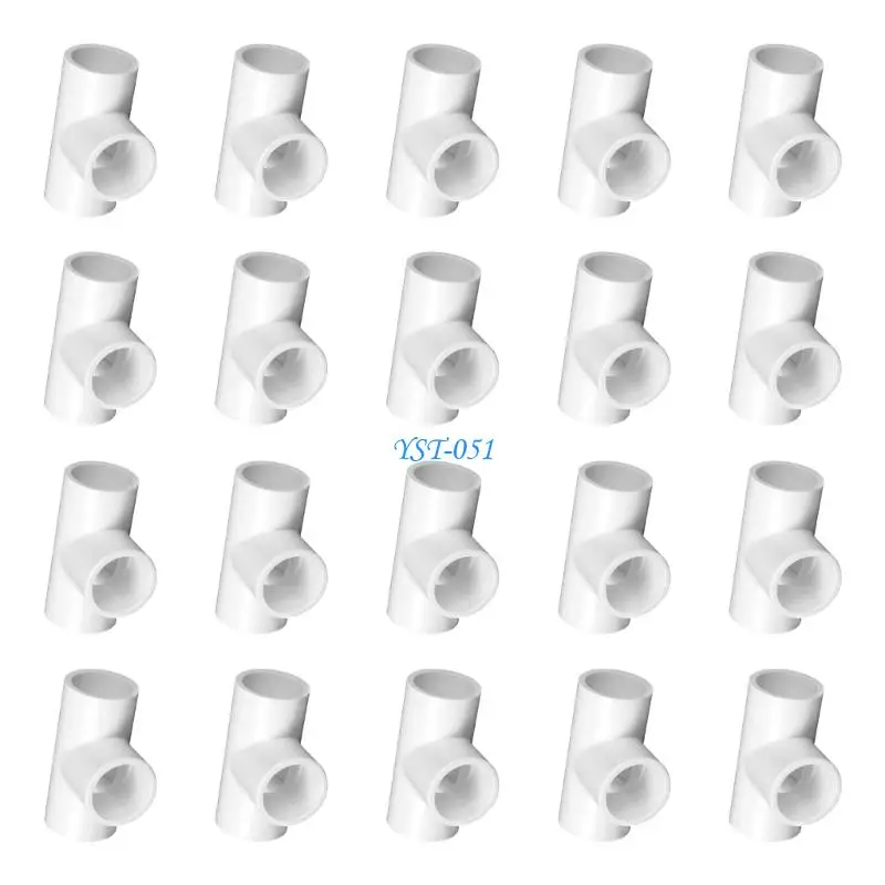 E15A 20Pcs PVC 3 Way Pipe Fitting Strong Plastic Joint PVC Pipe Connector Perfect for Home Decor & Outdoor Projects