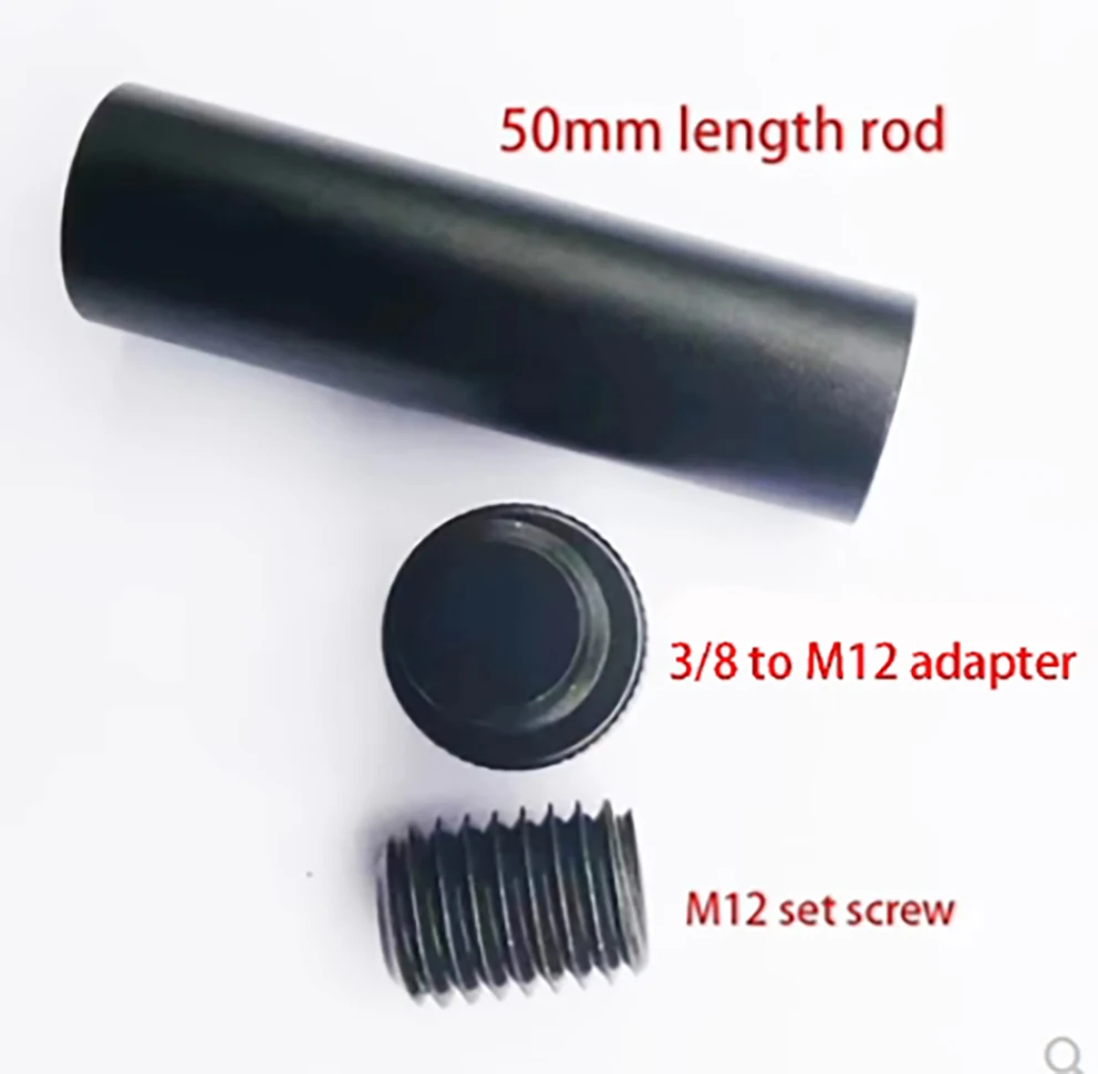 Nuevo 3 en 1 diámetro 15MM longitud 5cm con adaptadores de 1/4 o 3/8 a M12, pieza de montaje de conducto de 1/4 o 3/8 a M12