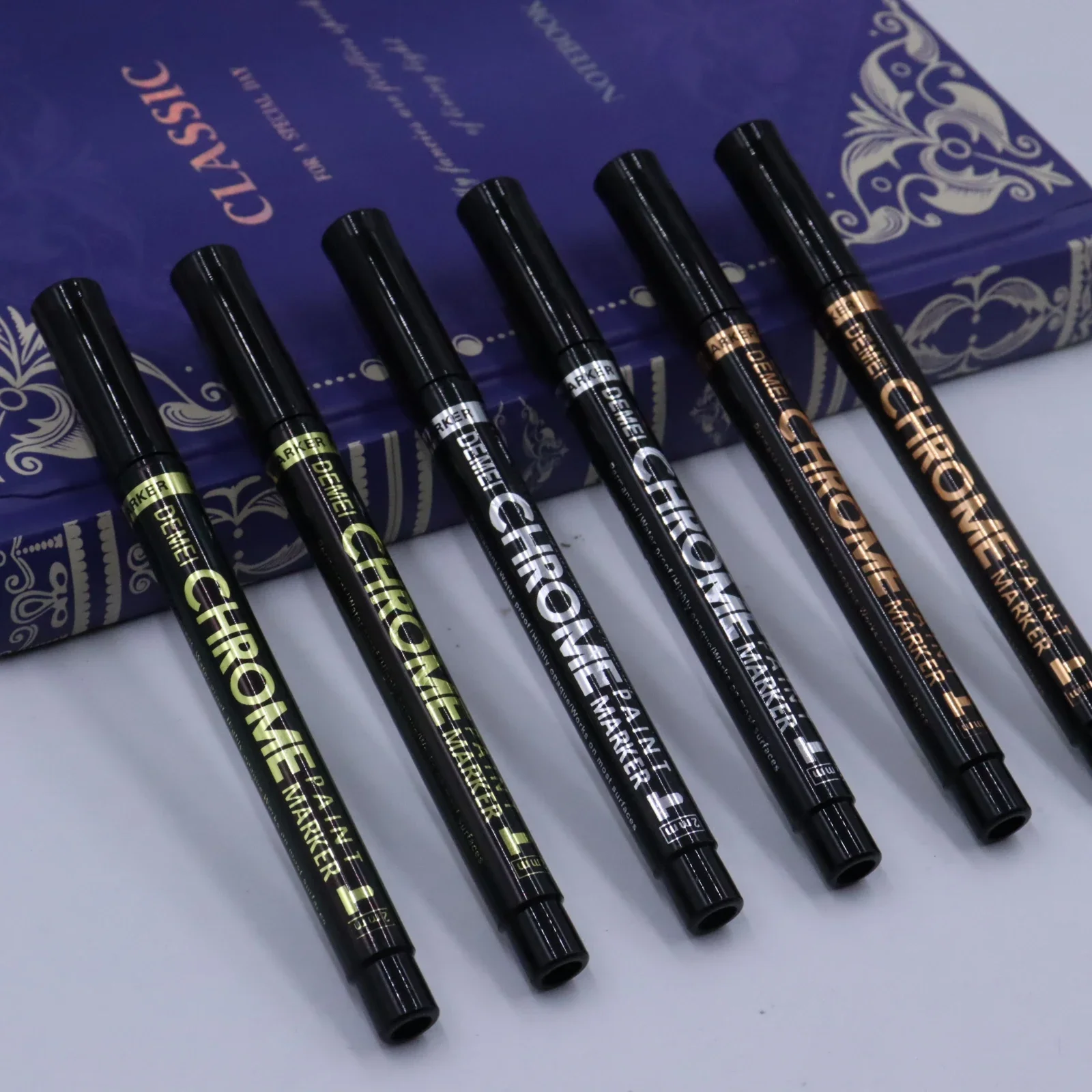 3 قطعة قلم تحديد مرآة لتقوم بها بنفسك أقلام الطلاء العاكسة مرآة علامات الكروم الذهب الفضة ماركر توقيع تصفيف السيارة الفن الحرف اليدوية