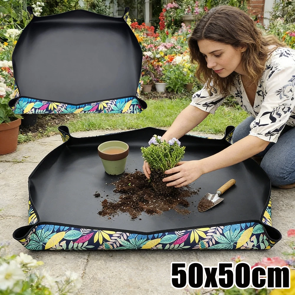 Printed Oxford Cloth Doormat Replacement - Anti-Soil Velvet, Dust-Proof Pad for Potted Plants, Gardening Mat