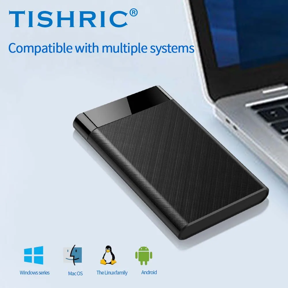 TISHRIC 2'5 حاوية القرص الصلب/صندوق/مبيت Sata إلى Usb 3.0 حاوية القرص الصلب SSD حافظة خارجية عالية الدقة للألعاب