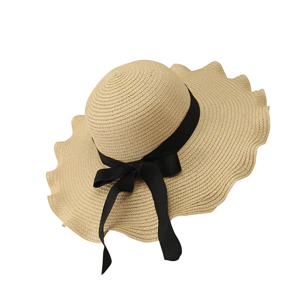 

Folding Wide Brim Straw Sun For Women Lightweight Durable Crochet Design Large Brim Sunlight Protection Comfortable Portable