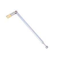 1Pc 37cm 5 Sections Telescopic Stainless Steel AM FM Radio Universal  Car Antenna Telescopic Pull Rod Antenna