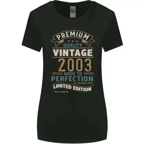 Premium Vintage 21st Birthday 2003 Womens Wider Cut T-Shirt