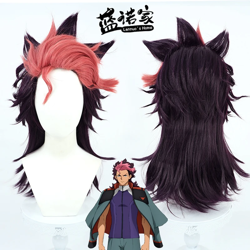 

Anime The Witch from Mercury Guel Jeturk Cosplay Wig Halloween Carnival Party Props Synthetic Hair + Wig Cap