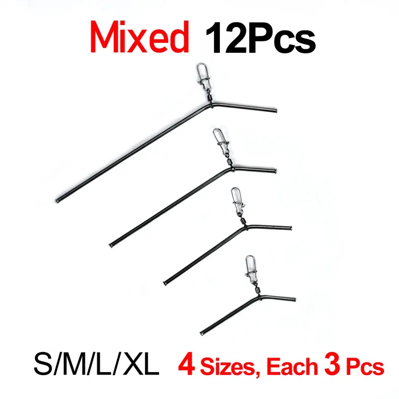 Topranc 12Pcs Anti Tangle Meer Angeln Zubehör Angeln Balance Messing Rohr Stecker L-Form Booms Zubehör Größe 5/7/9/12CM