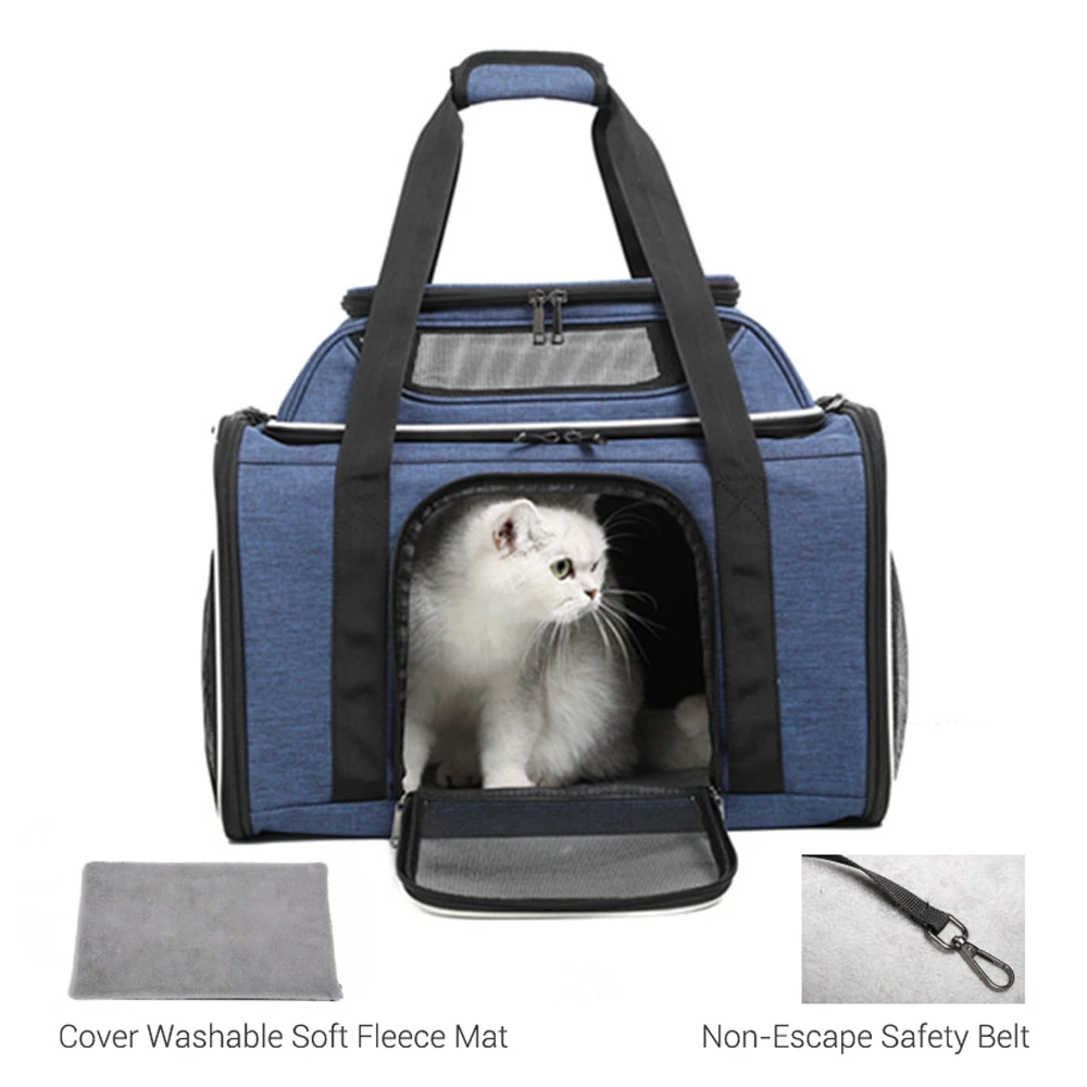 Dog Carrier Bag Luxury Top Expandable Large Capacity Travel Pet Carrier for Cat Small Dogs Anti-Scratch Breathable Dog Tote Bag