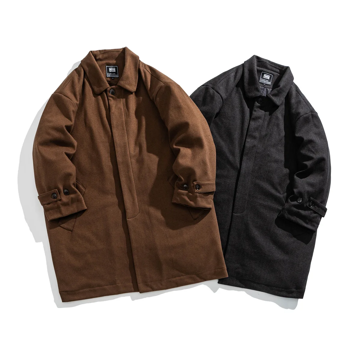 

Japanese Retro Japan Medium Long Jacket for Men and Women Winter Windbreaker Thick Cotton Woolen Coat