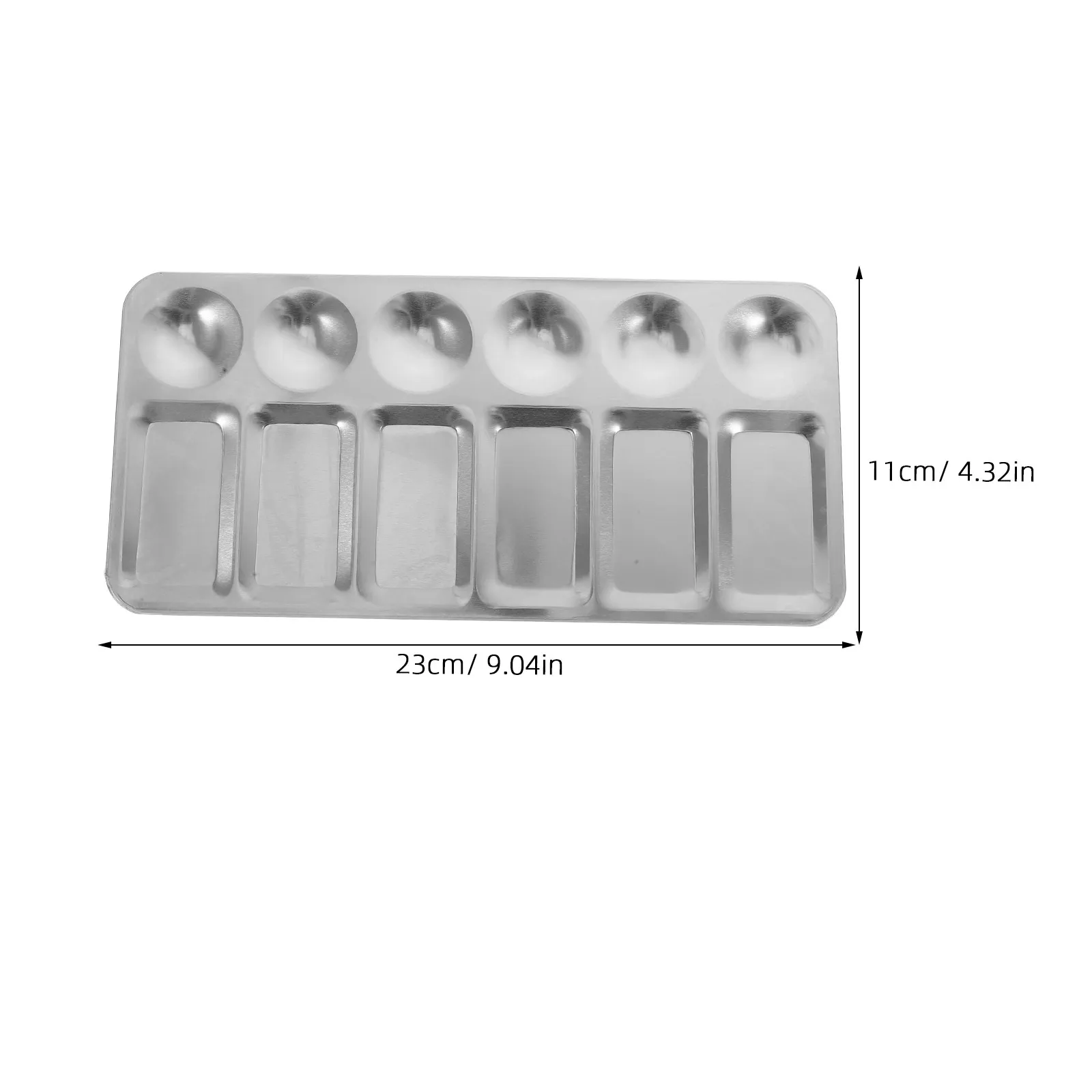 2Pcs Stainless Steel Art Palettes Color Mixing Plates Painting Trays Corrosion Resistant for Student Artists Hobby