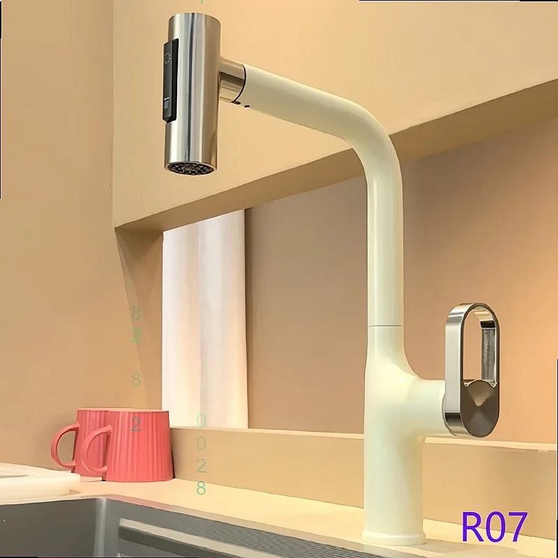 Kitchen Pull Out Swivel Sprayer Cold Hot Water Faucet Sink Mixer Tap