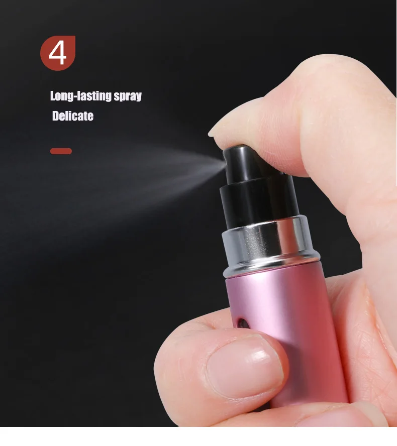 Portable Travel 5ml Bottom Charge Perfume Refillable Bottle Liquid Container For Cosmetics Spray Bottling Dispenser Press Head