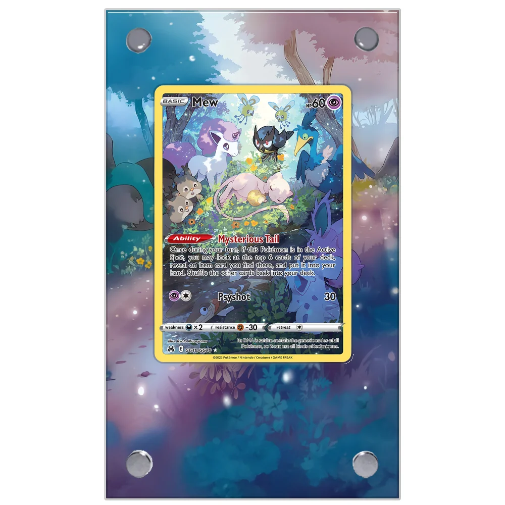 Pokemon Anime Mew Card estuche de exposición de arte extendido tarjeta de colección pintura extendida estante de exhibición Psa excluido