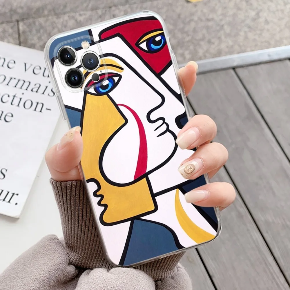 Picasso abstract Art Phone Case Silicone Soft for iphone 15 14 13 12 11 Pro Mini XS MAX 8 7 6 Plus X XS XR Cover