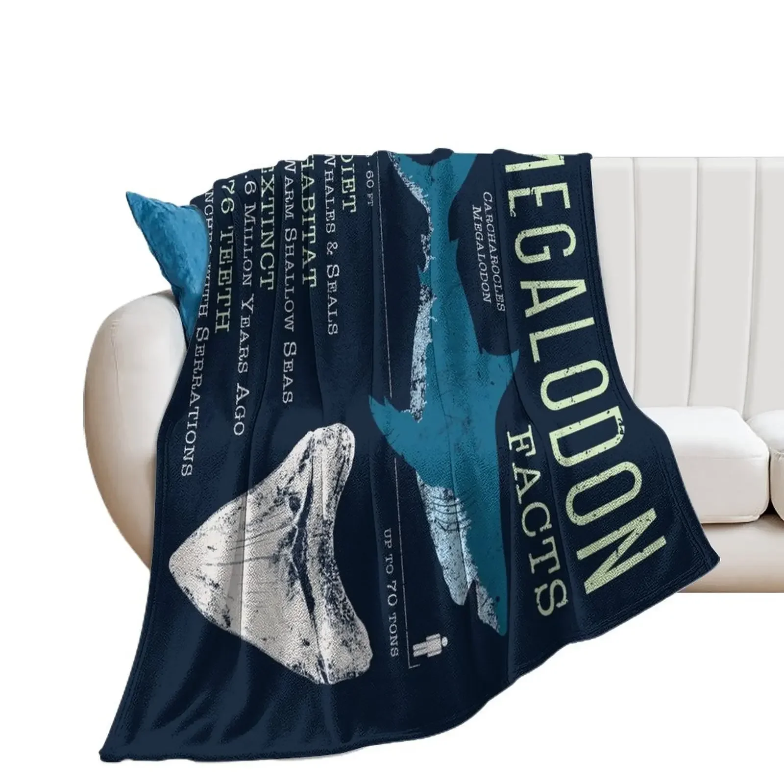 

Megalodon Facts Throw Blanket Luxury St decorative Luxury sofa bed Blankets