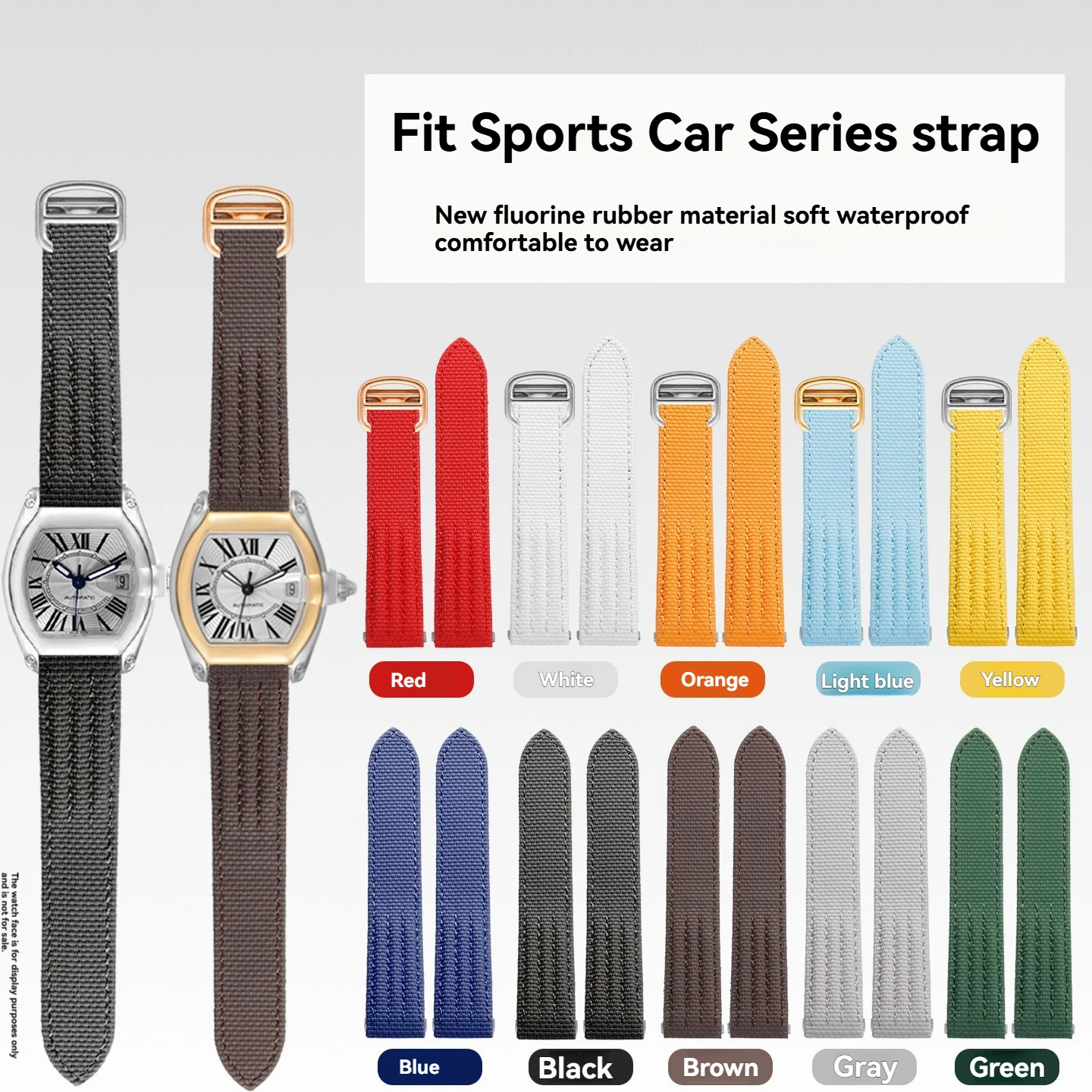 

Ремешок для часов из каучука FKM 19/20 мм, на заказ, для Cartier Roadster w6206018 w6206017, быстросъемный, унисекс, размер L/XL, ремешок из воловьей кожи