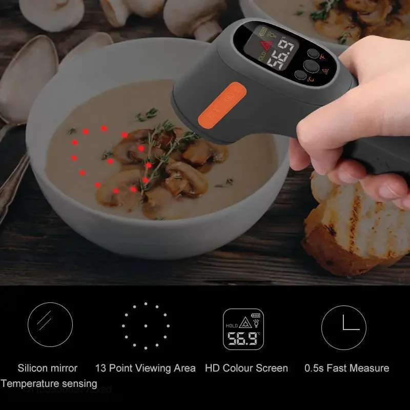 Imagem -05 - Xiaomi-jimihome Termômetro Infravermelho Digital sem Contato Cozinha Cozinhando Alta Precisão Casa Pistola de Medição de Temperatura Laser
