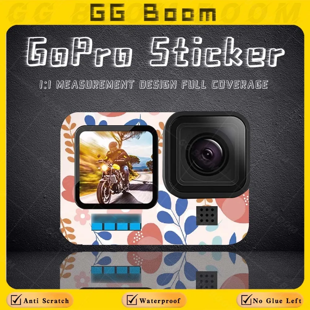 For GoPro Hero 12/11/10/9 Sports Camera Sticker Personalized Creative Protective Film Colorful Decals Scratch-Proof Waterproof