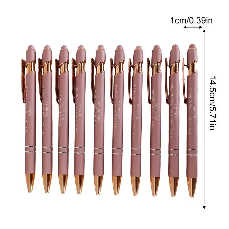 أقلام دينية آية الكتاب المقدس قلم حبر جاف للنساء والرجال مجموعة من 10 أدوات كتابة قابلة للسحب هدايا مسيحية للنساء والرجال رقم