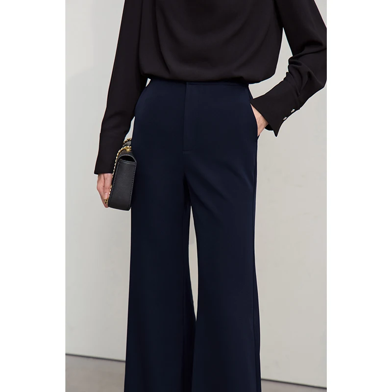 Amii Women's Flare Pants 2026 Summer New High Waist Solid Trousers Simple Elegant Casual Wide Leg Long Pants for Women 12622004