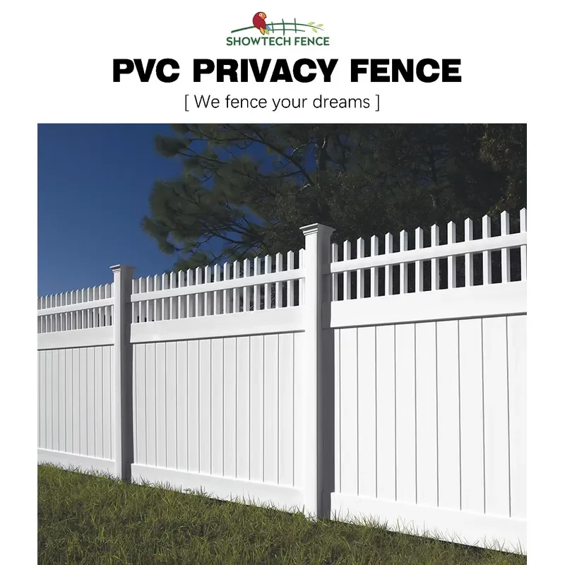 Protect Privacy White PVC Fence with Picket Top Building Backyard, Vinyl Fence Panels 6 by 8 ft