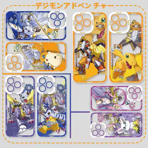 Soft Case For Samsung Galaxy S25 Ultra S23 S22 S21 S24 Plus FE A56 A36 A26 5G A16 A06 4G Note 20 Cartoon Digimon Adventure Anime