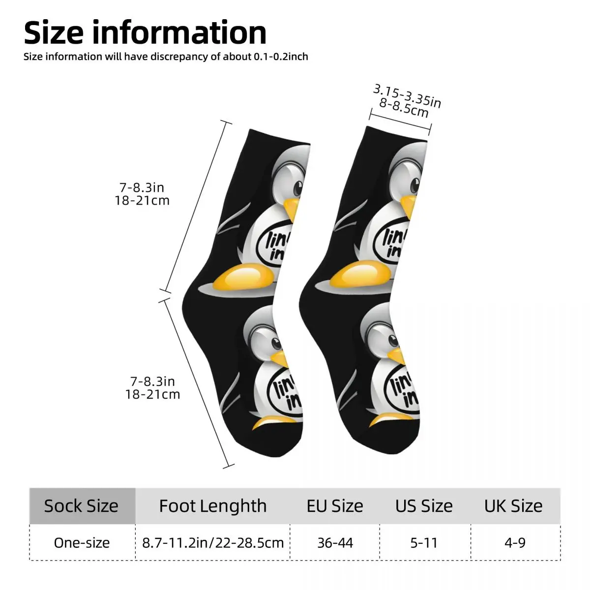 Happy Funny Little Men's Socks Retro Harajuku L-Linux Tux Mascot Hip Hop Novelty Pattern Crew Crazy Sock Gift Printed