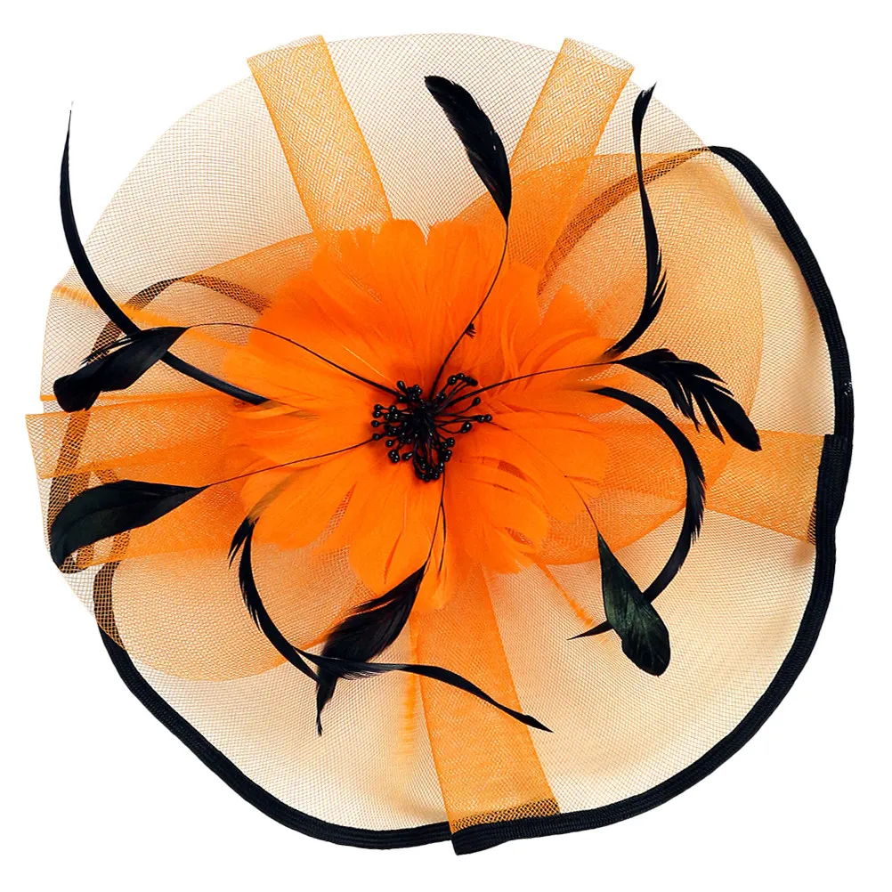 

Elegant Women Fascinator Headband with Plume and Netting for Wedding Banquet Tea Party Bridal Headdress Bride Fascinator