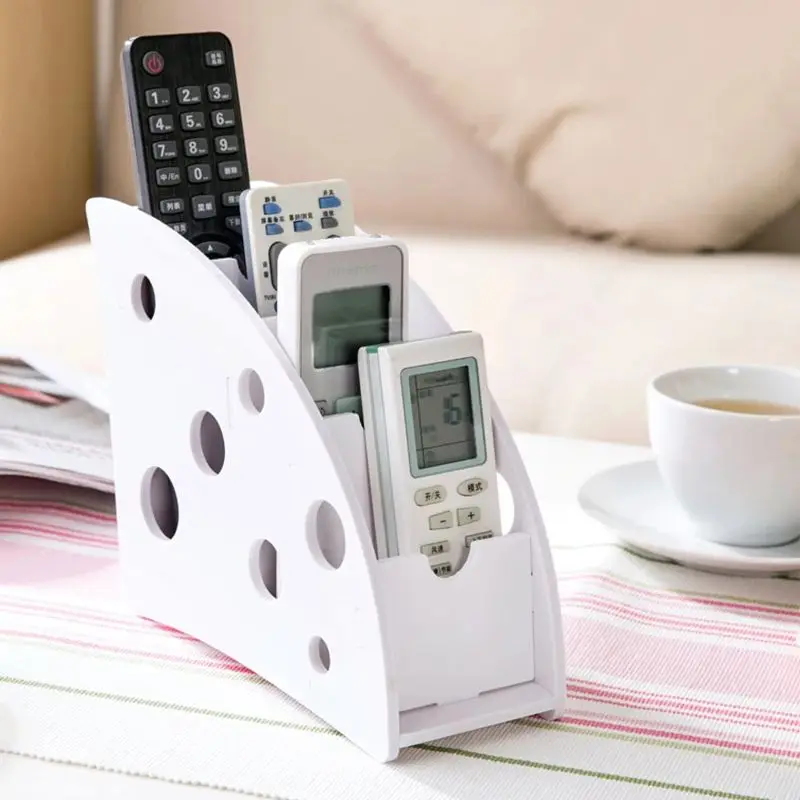 Eco-friendly Plastic Wood TV Air Conditioner Remote Control Holder Home Office Sundries Storage Case Desk Organizer Box