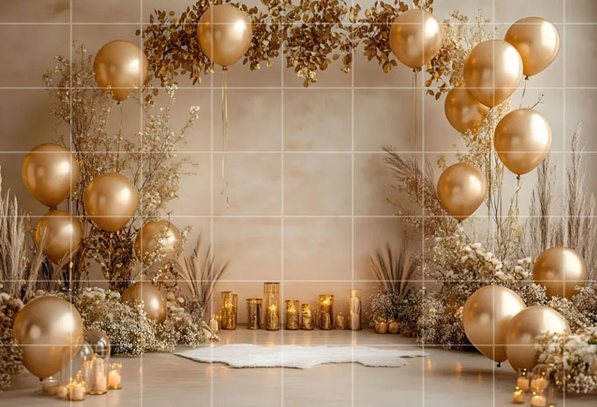 Mehofond Photography Background Gold Balloon Arch Children Birthday Party Cake Smash Family Portrait Decor Backdrop Photo Studio