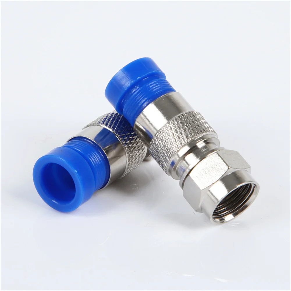 50Pcs Coaxial Cable Compression Fitting for RG6 Coax Cable RG6 F Type Connector Coax Coaxial Compression Fitting RG6 F Connector